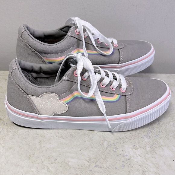 Vans Gray with Cloud And Pastel Rainbow Missy 4 - Picture 4 of 8